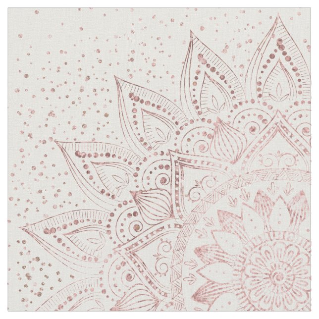 Tela Elegantes puntos de oro Rosa Mandala (De cerca)