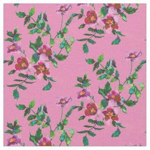 Tela Elegantes rosas de acuarela magenta rosa