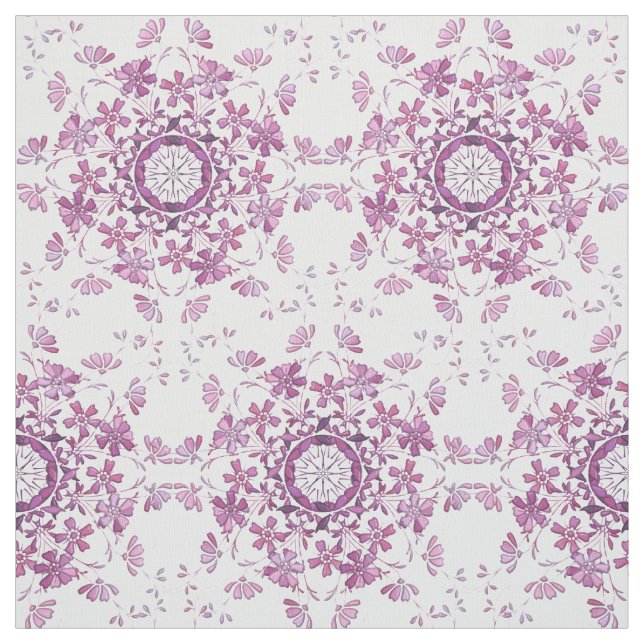 Tela elemento púrpura retro floral (Retal)