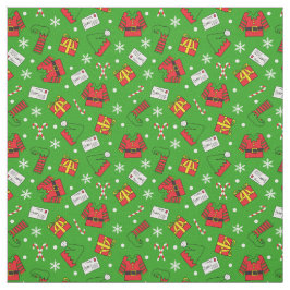 Tela Elf, Navidades verdes y rojos divertidos, pateados