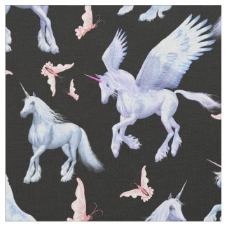 Tela ELIJA Unicornios y mariposas de COLOR DE FONDO