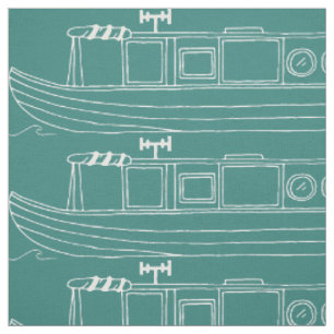 Tela Embarcaciones de canal con patrón de Narrowboat