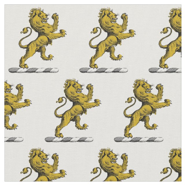 Tela Emblema de cimera de león parado heráldico C (De cerca)