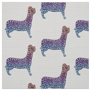 Tela Embossed Indigo Gradient Paw Print Dog Outline