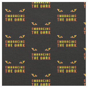 Tela Embracing the Dark Quote Fabric with Fiery Eye