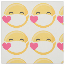 Tela Emoji sonriente de la máscara amarilla de corazón 