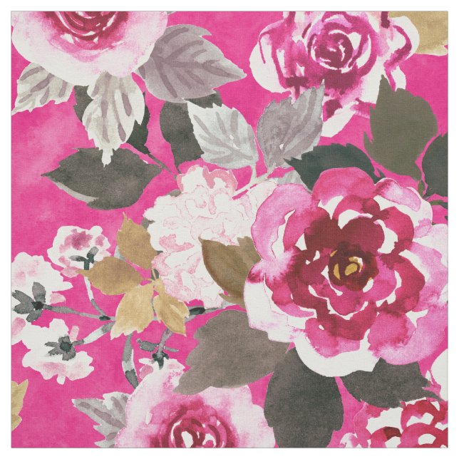 Tela EN AMOR Rosa ardiente de gran escala (Retal)