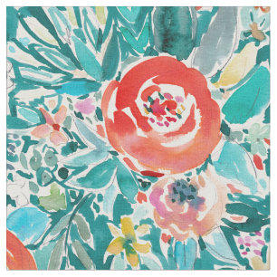 Tela EN la acuarela caprichosa colorida floral de Boho