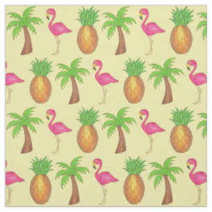 Tela En La Playa Tropic Pineapple Flamingo Palm Tree