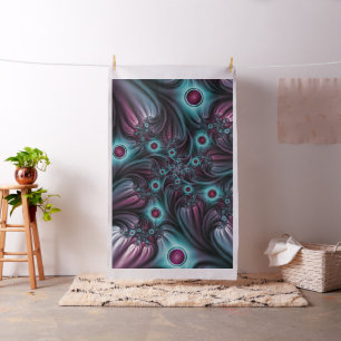 Tela En profundidad Arte fractal rosa azul abstracto ab