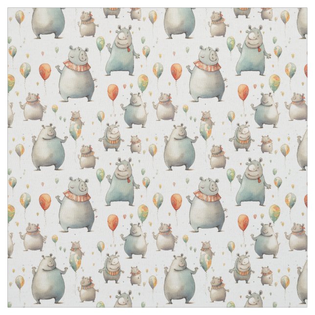 Tela Encantador Chunky: Whimsy Hippo (Retal)