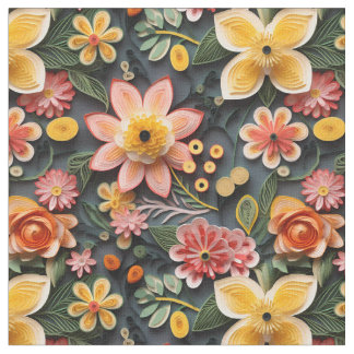 Tela Encantador Tejido de Papel Floral 3D Quilling