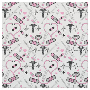 Tela Enfermera de Stethoscope rosa Modelo EKG Médica