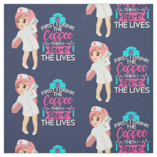 Tela Enfermera divertida diciendo con gran aguja hipodé