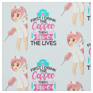 Tela Enfermera divertida que dice tipografía Aguja hipo