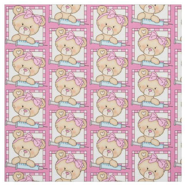 Tela Enfermera Oso Tejido de algodón Pima (Retal)