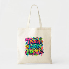 Tela Enseñar. Amar. Inspirar. Bolso de mano estilo graf