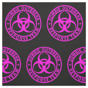 Tela Equipo de respuesta a brotes de zombis rosa neón