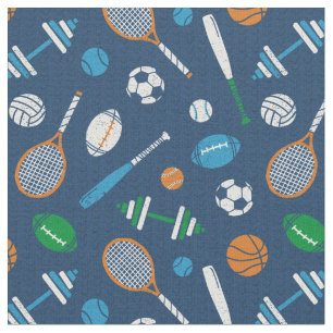 Tela Equipos deportivos en azul oscuro