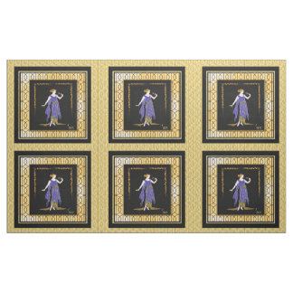 Tela Erte Lady de 6 x 16 pulgadas en paneles azules