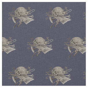 Tela Esbozo musical con aves e instrumentos de banda