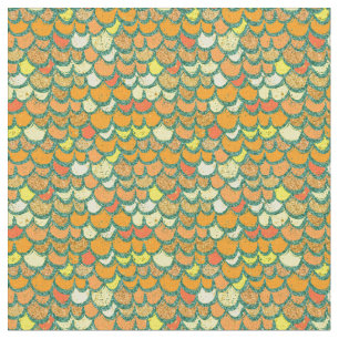 Tela Escala de dragones o sirena amarilla y verde naran