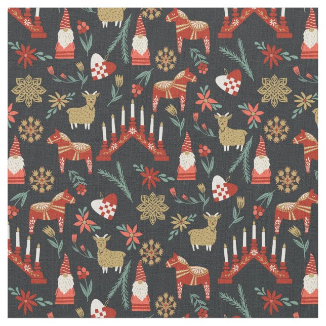 Tela Escandi Navidades Dios Jul negro (De cerca)