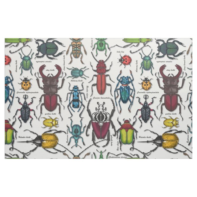 Tela Escarabajos blancos ("Cuarto gordo" (fat quarter))