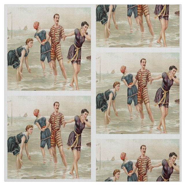 Tela Escena de la playa del vintage (Retal)