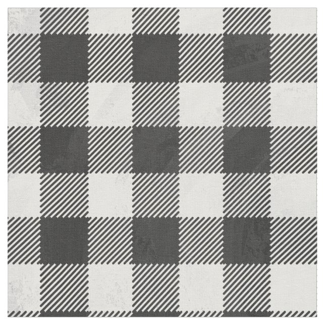Tela escocesa a cuadros blanco y negro (De cerca)