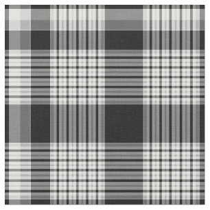 Tela escocesa blanca y gris negra