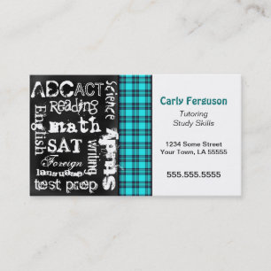 Tela escocesa de la turquesa, tarjeta de visita de