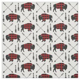 Tela escocesa del búfalo rojo y negro