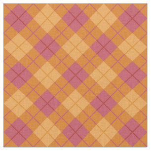 Tela escocesa diagonal en naranja y rosa