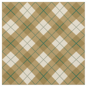 Tela escocesa diagonal en oro con la raya verde