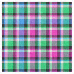 Tela escocesa magenta, verde, y azul brillante