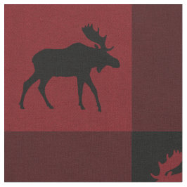 Tela escocesa negra roja del control de los alces