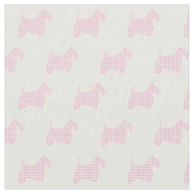 Tela Escoceses rosados de Houndstooth (De cerca)