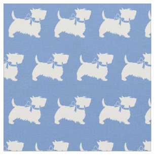 Tela Escocia Terrier Scottie Perro Scotty Light Blue