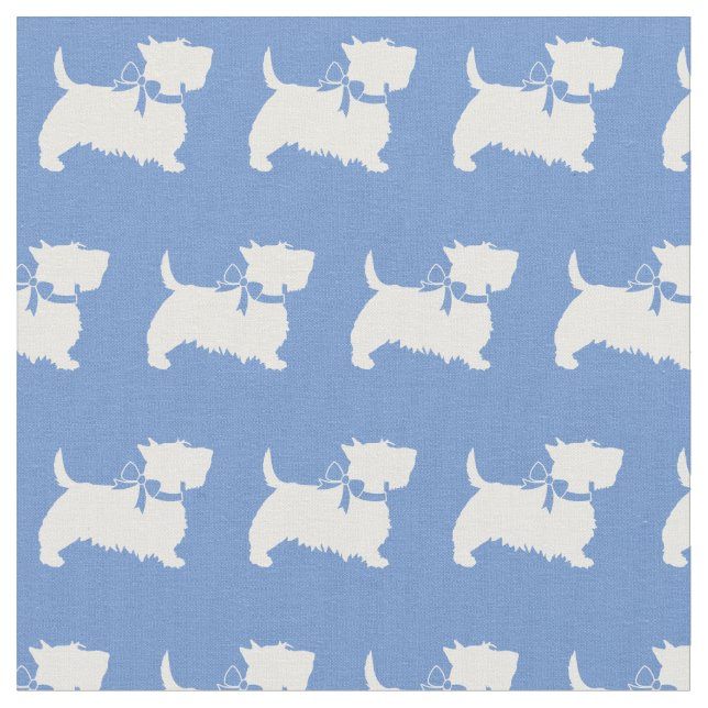 Tela Escocia Terrier Scottie Perro Scotty Light Blue (De cerca)