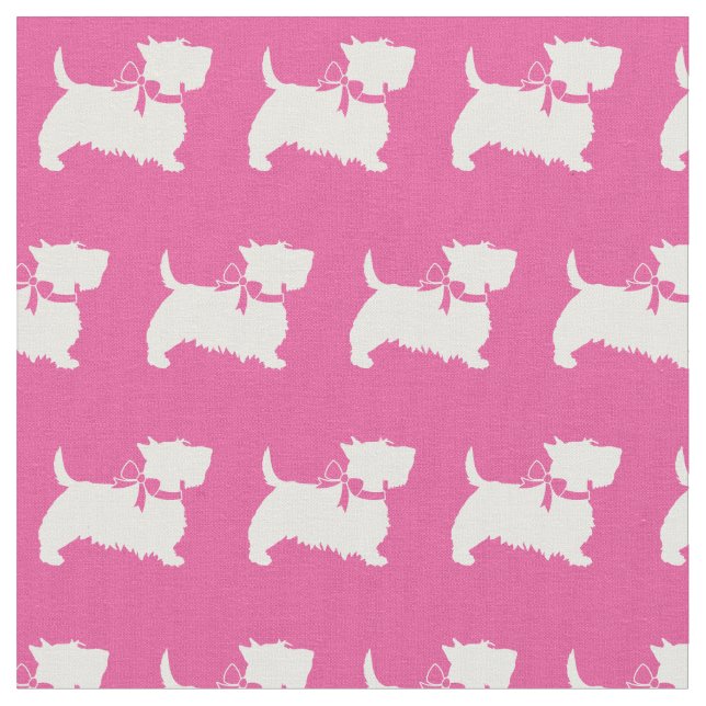 Tela Escocia Terrier Scottie Perro Scotty rosado (De cerca)