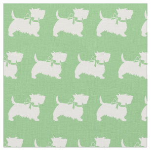 Tela Escocia Terrier Scottie Perro Scotty Sage Green