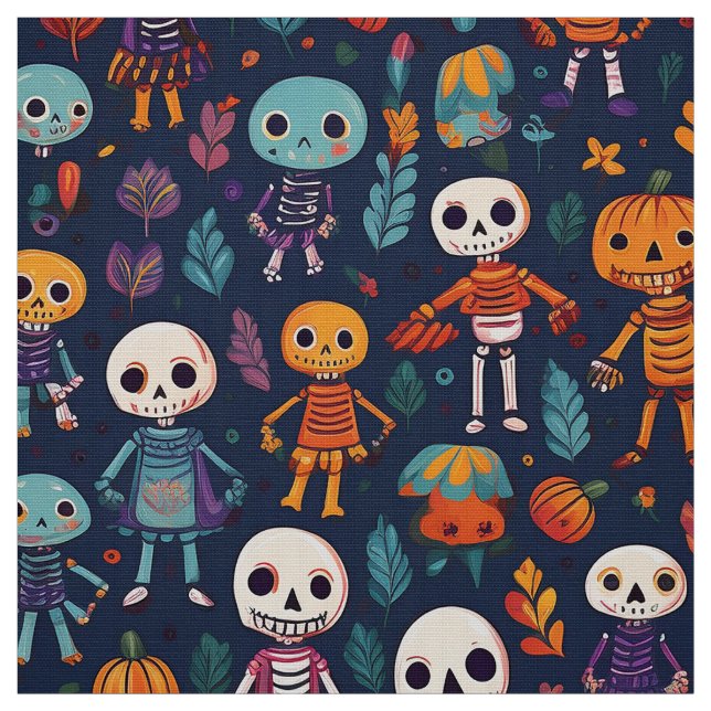 Tela Escrúpulos alegres y coloridos en Halloween (Retal)