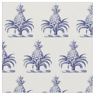 Tela Escudo Preppy Heráldico Blue Pineapple Coat of Arm