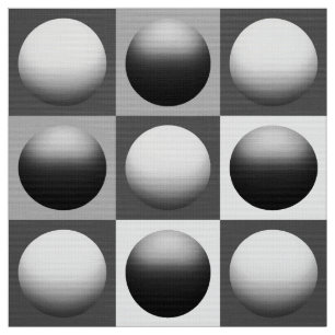 Tela Esferas de arte pop, negro, blanco y gris / gris