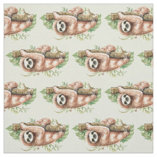 Tela Eslora de acuarela y hojas tropicales