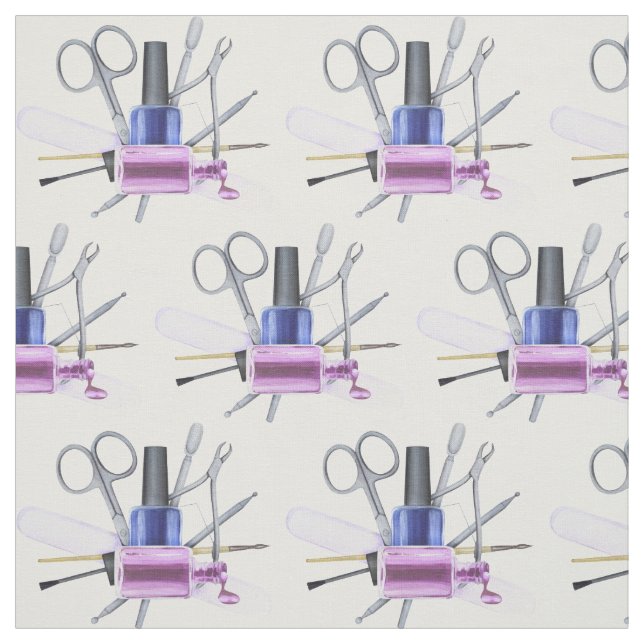 Tela Esmalte de uñas de acuarela Salón de belleza de uñ (Retal)