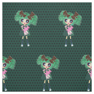 Tela Esmeralda de Lolita gótica y negro