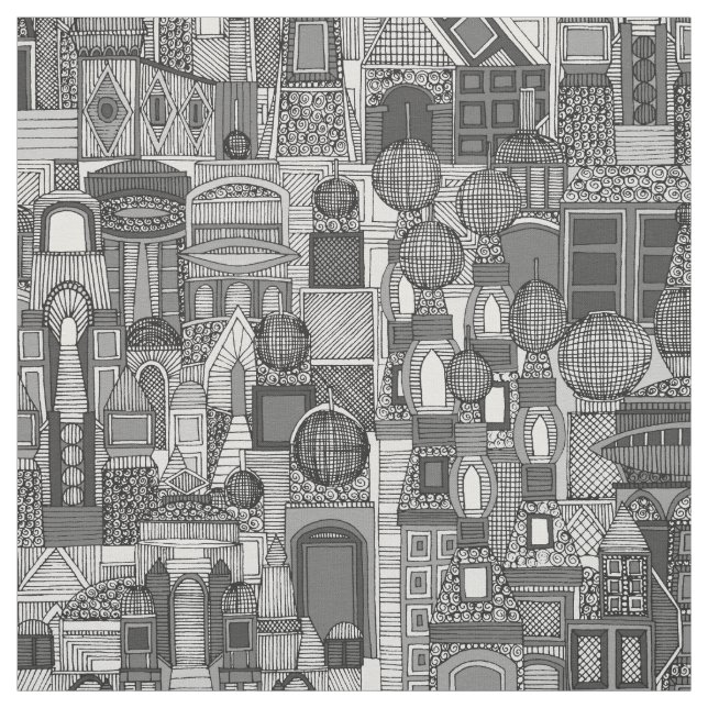 Tela espacio city sun bw (Retal)