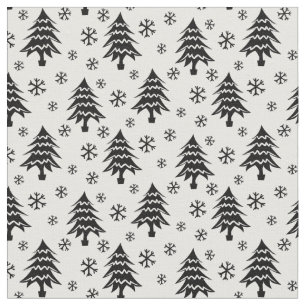 Tela Espectacular árbol navideño blanco negro negro
